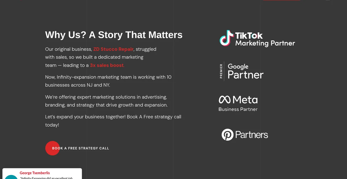 Infinity Expansion - Advertising Agency Site — project screenshot