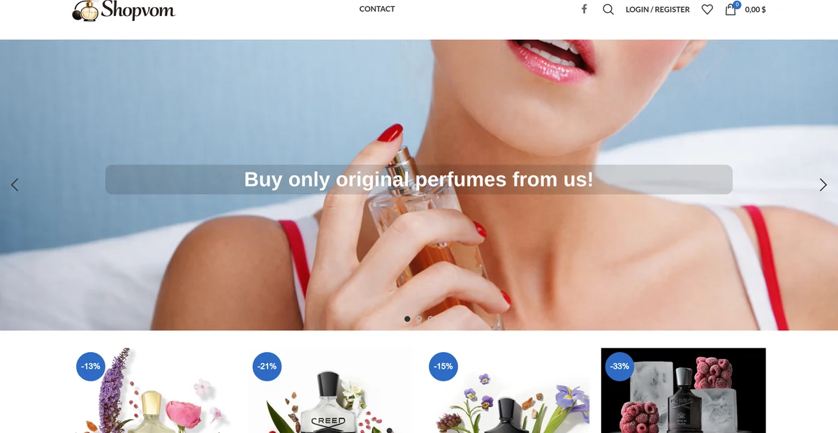 Shopvom - Perfume Online Store — project screenshot