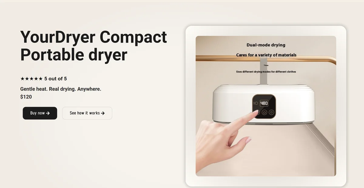 YourDryer - Portable Dryer Online Store — project screenshot