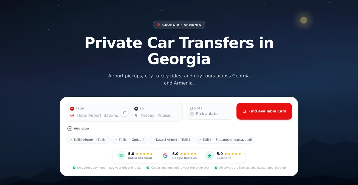SafeTrip - Private Car Transfer Service — project screenshot
